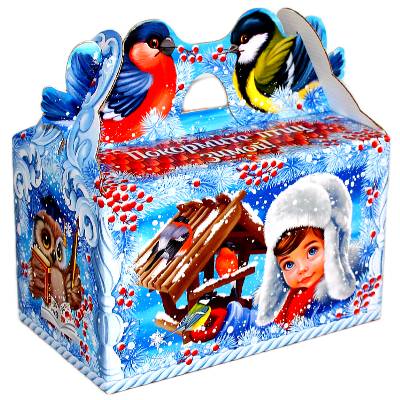 Сладкий подарок на Новый Год в картонной упаковке весом 1000 грамм 