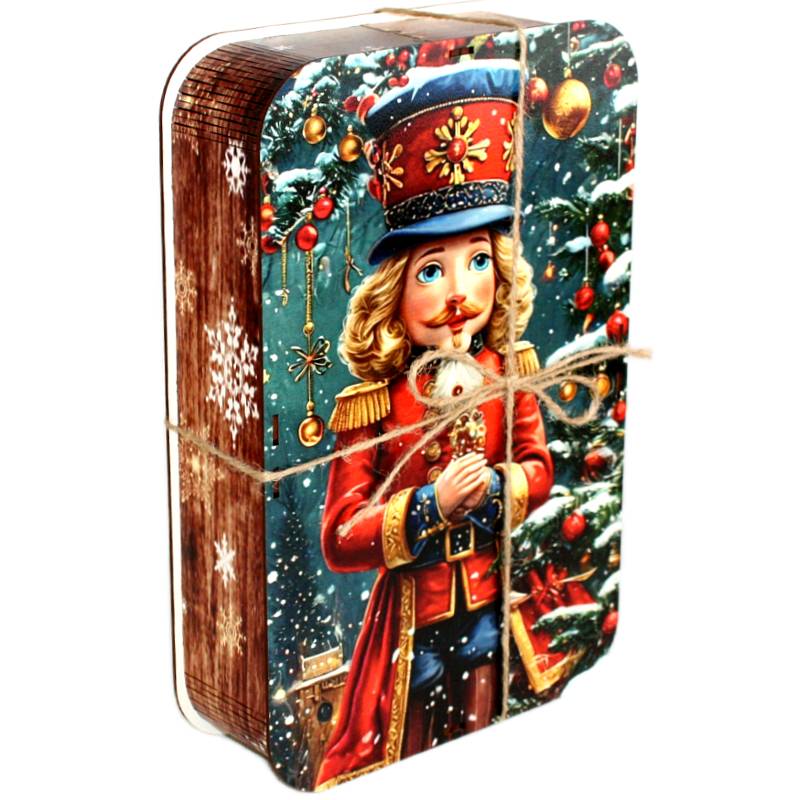 Детский подарок на Новый Год в упаковке из дерева весом 1000 грамм